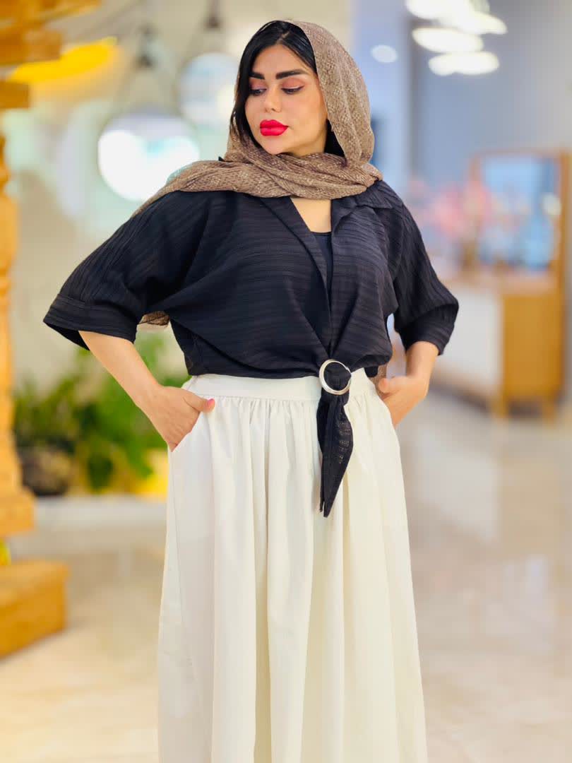شومیز گره ای آسمان 2731